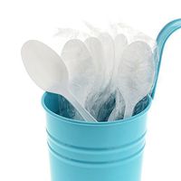 AmerCare White Heavy Weight Polystyrene Teaspoons, Individually Wrapped, Case of 1000