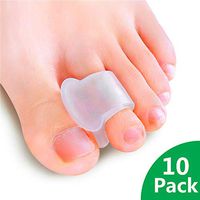 Povihome 10 Pack Clear Toe Spacers, Big Toe Separator (1st/2nd Toe), Bunion Corrector to Correct Big Toe Bunion, Overlapping Toes