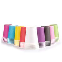 Chenhon Party Disposable Cups, Paper Cups For ，Weddding & Party Cups 8oz (Multicolor 50pcs)