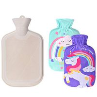 WINNPRIME Hot Water Bottle 2 Liters, Natural Rubber Hot Water Bag with 2 Replaceable Soft Fleece Covers, Great for Pain Relief, Hot Compress and Heat Therapy