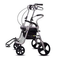 LJHHH Folding Rollator Walker,Lightweight Aluminium Walking Mobility Aid,Non-Slip Drop-Proof Walker,Easy to Manoeuvre and Height Adjustable Limited Mobility Aid,B