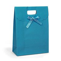Sky Blue Tab Top Tent Boxes Bags | Quantity: 100 | Width: 7 1/2" Gusset - 3 1/4"