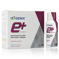 Isagenix e+ - Liquid Energy Shot Supplement with Hawthorn Berry, Green Tea, Licorice Root and More for Long-Lasting Energy - 2-Ounce Bottles (6 Pack) (Raspberry Flavor)