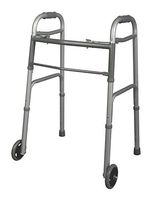 Medline MDS86410JW54 Standard 2-Button Folding Walkers with 5" Wheels, Junior (Pack of 4)