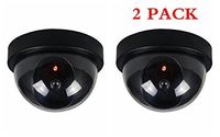 2 Pack indoor Outdoor Dome Camera Dummy Fake Security CCTV Dome Camera with Flashing Red LED Light, Blink Every Other Second