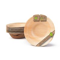 Naturally Chic Palm Leaf Compostable Bowls - 5 Inch Round Biodegradable Disposable Small Dinnerware Bulk Set - Eco Friendly - Bowls for Weddings, Parties, BBQs, Events (25 Pack)