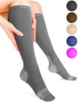Sparthos Compression Socks (20-30mmHg) - Knee High Sock for Sport, Running, Travel, Medical Support, Pregnancy, Nurses - Dr Sock Soothers Ankle Brace for Plantar Fasciitis - Mens and Womens (Gray-LXL)