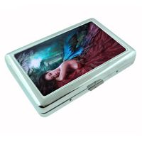 Metal Silver Cigarette Case Holder Box Fairies Design-007