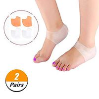 Plantar Fasciitis Heel Cushion Foot Sleeve - 2 Pairs Silicone Pads to Relieve Metatarsal Pain & Pressure