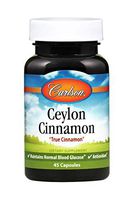 Carlson - Ceylon Cinnamon, 500 mg True Cinnamon, Healthy Blood Sugar, Antioxidant, 45 capsules
