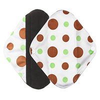 Overnight Charcoal Bamboo Mama Cloth/ Menstrual Pads/ Reusable Sanitary Pads by WYTong (White, S)