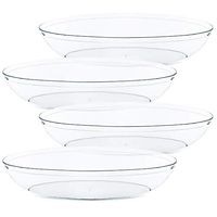 Plasticpro Disposable Oval Serving Bowls, Party Snack or Salad Bowl, 32-Ounce, Plastic Crystal Clear Pack of 8