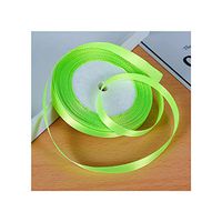 22Meters/Roll 12Mm Silk Satin Ribbons Baby Shower Birthday Party Wedding Engagement Christmas Halloween Gift Wrapping Ribbon,Neon Green