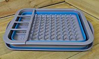 Summit Dish Drainer with Drip Tray - Folding - Blue