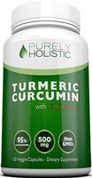 Purely Holistic Turmeric Curcumin 120 Veg Caps with BioPerine, 700mg, 95% Curcuminoids