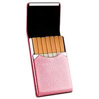 Rivia Classic Leather Cigarette Carrying Case for Women (Rose Pink)