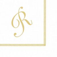 Entertaining with Caspari Monogram Initial R Paper Cocktail Napkins, Pack of 20