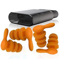 YUDIDA Reusable Ear Plugs for Sleeping, Noise Cancelling Premium Silicone Ear Plugs for Hearing Protection Earplugs Noise Reduction for Musicians Concerts with Flannel Bag- 2 Pairs (Orange)