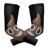 LEVEIS Happy Funny Poop Emoji Face Arm Sleeves UV Protection for Men Women Sunblock Protective Gloves Running Golf Cycling Driving Long Arm Cover 1 Pair