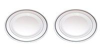 Masterpiece Premium hFnvoY Quality Heavyweight Plastic Plates 25 Dinner Plates and 25 Salad Plates, 2 Pack of 1
