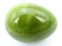 jennysun2010 1 Piece Natural Green Serpentine Gemstone Egg Crystal Healing Sphere Massage Finger Exercise 35x40mm