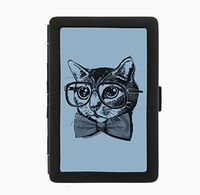 Nerd Cat Funny Black Cigarette Case Holder Wallet RFID-blocking