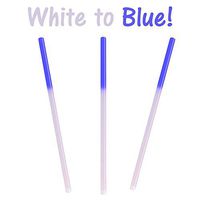 9" Fun Color Changing Party Drinking Straws! Reusable, Recyclable Plastic Drinking Favors! (White to Blue, 30)