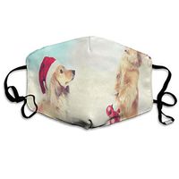 Two Dachshund Dogs With Santa Hats Great Dust Mouth Mask Reusable Anti-Dust Face Mask Adjustable Earloop Skin Protection