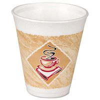 DART 16X16G Foam Hot/Cold Cups, 16oz, White w/Brown & Green, Pack of (100)