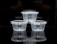 2oz 100 Clear Disposable Souffle Cup Portion Cups Jello Shots with Lids