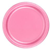 24 Plates 10.25" Paper Dinner Lunch Plates Wax Coated - Pink