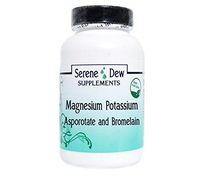 Magnesium Potassium Asporotate and Bromelain 200 Capsules Gluten Free 100% Natural. Serene Dew Supplements