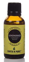 Earth N Pure Lemongrass Essential Oil 100% Pure, Undiluted, Natural And Therapeutic Grade With Glass Dropper - For Relaxation, Reduce Stress And Anxiety,Improve Digestion (30 ML/1 fl.oz)