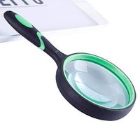 Jinxuny 10X Magnifying Glass Thickened Magnifier Rubber Drop Resistant Magnifying Glass with Hanging Hole for Reading Inspection Observing Insects Rocks Map for Seniors & Kids (Black+Green)