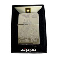 Zippo Custom Lighter - High Polish Chrome Uncle Sam I Want You US Army Enlist Recruitment Military