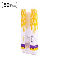 50Pcs/Lot White Durable Kraft Paper Lunch Bags Bread Loaf Bakery Bag with Clear Window,4.72 x 3.54 x 11.8inches