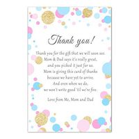 30 Personalized Thank You Notes Twins Baby Shower Girl Boy + 30 White Envelopes