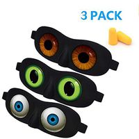 Eye Sleep Mask Funny Blindfold for Women Men Kid, Upgraded 3D Contoured 100% Blackout Sleeping Mask with Adjustable Strap, Soft Night Blindfold for Travel Naps Shift Works Games