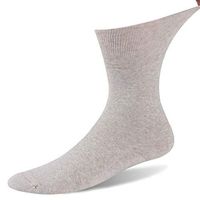 Forcool Diabetic Socks Wide, Non Binding Loose Top Full Cushion Crew Diabetes Socks Non Blister Seamless Toe Mid Calf Cotton Dress Edema Socks for Men and Women, Medium, 1 Pair, Beige