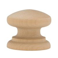 British Wood Knobs 2 inch, Pack of 25 Unfinished Round Wooden Knobs for Crafts, Dresser Drawers, Cabinets, and Furniture, by Woodpeckers