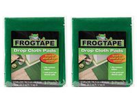 FrogTape Drop Cloth Pads for Small and Tight Spaces 6 Count, 2 Pack, Green
