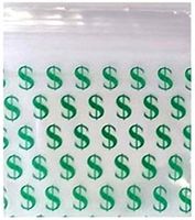 PLASTIC ZIPLOCK BAGGIES 200-1.5” x 1.5” Dollar Sign Small