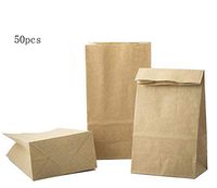 Small Brown Paper Lunch Bags Bread Bags Self Standing Durable Kraft Paper Bags Paper Snack Bags Bread Bags - 3.5X 6.7X 2inch, 50pcs