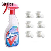 Kitchen Remove Stains Multi-Functional Effervescent Tablets Cleaner Spray Bottle (30 Pcs)