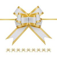 PACKHOME 10 Gold Gift Bows Large, 6.5 inches, Gift Pull Bows for Presents, Gift Bows Bulk for Baskets