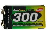 8 X 9 Volt 300 Mah Accupower Nimh Rechargeable Batteries