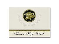Signature Announcements Turner High School (Carrollton, TX) Graduation Announcements, Presidential style, Elite package of 25 Cap & Diploma Seal Black & Gold