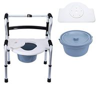 Bedside Commode Chair, Heavy Duty Drop Arm Elderly Potty Toilet Seat, Height Adjustable, No Tool Installation