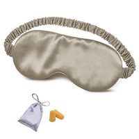 Silk Sleep Mask Eye Mask Blindfold with Double Layer Silk Filling and Elastic Strap for Full Night's Sleep, Travel and Nap, Bonus Free Luxury Bag and Ear Plugs by OLESILK (Taupe)