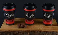 EcoQuality Durable Disposable Paper Cups & Dome Lids For Hot/Cold Drink, Coffee, Tea, Cocoa, Travel - Large 16 Ounce Cups, 100 Count Cups & 100 Count Black Lids